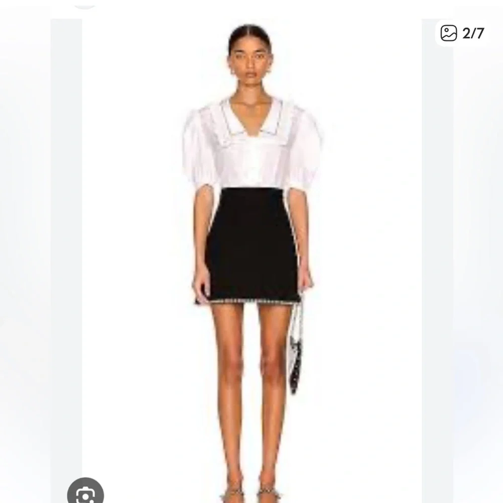 Miu Miu Black Wool Embellished Mini Skirt 36